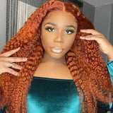 Ginger Deep Curly Undetectable Lace Wig - 180% density