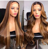 Glueless Silky Straight Highlight Lace Wig - 200% density