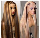 Glueless Silky Straight Highlight Lace Wig - 200% density