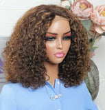 Mix Color Curly Blonde Wig - 250% density