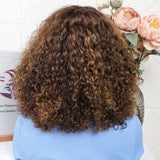 Mix Color Curly Blonde Wig - 250% density